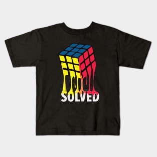 Melting Cube Solved - Rubik's Cube Inspired Design Kids T-Shirt